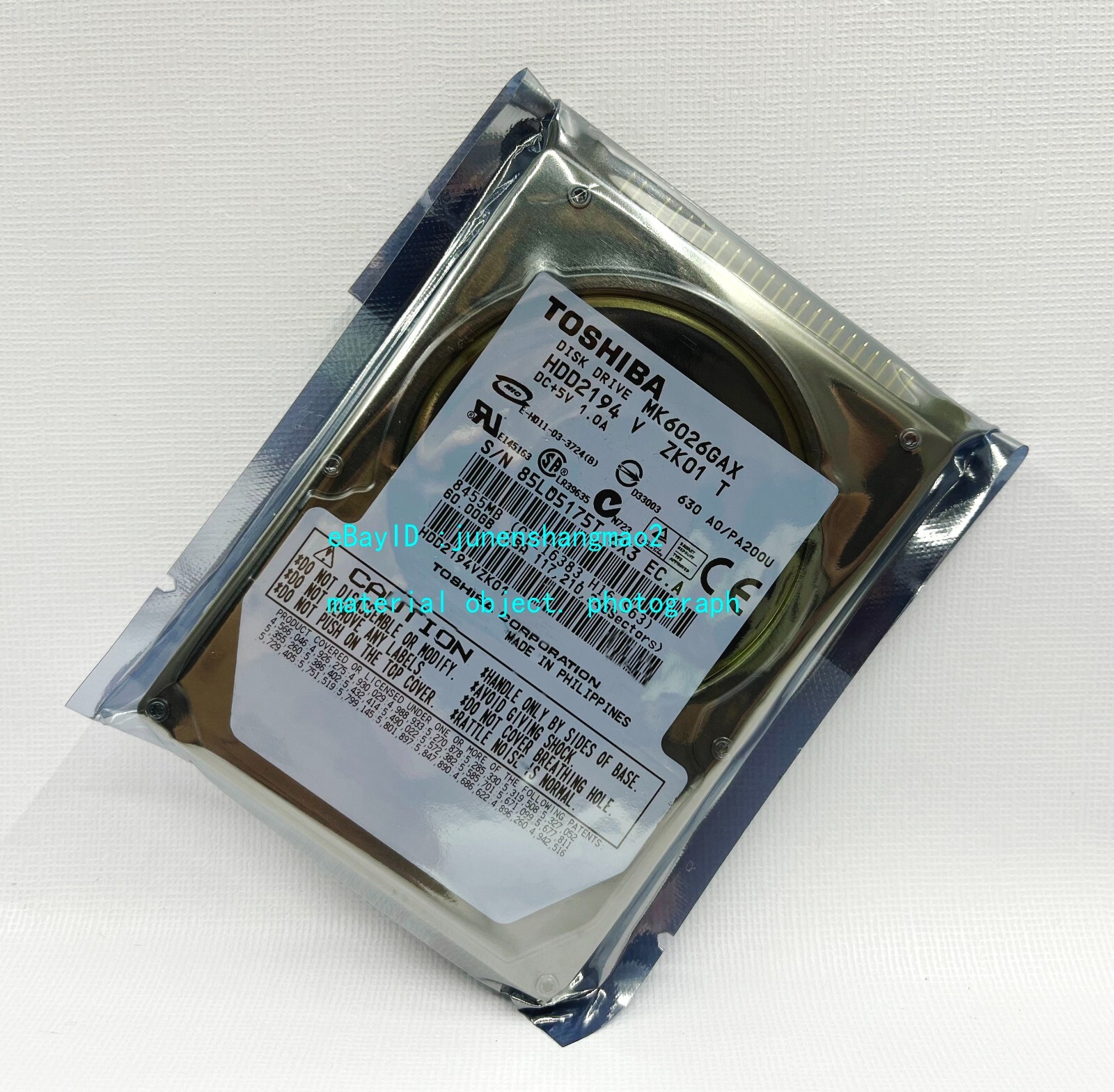 Toshiba MK6026GAX 60GB 5400RPM IDE Interface Notebook Hard Drive