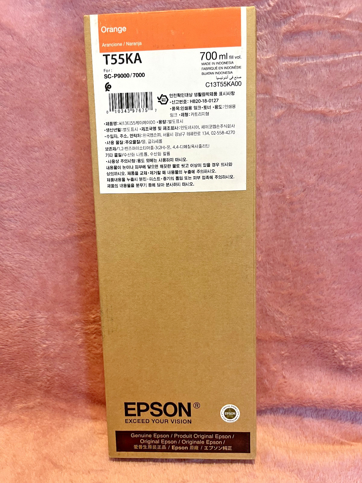 Genuine Epson UltraChrome HD 700ML Orange Ink T55KA July 2025