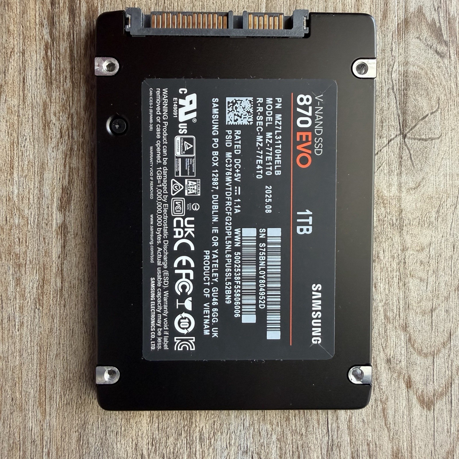 Samsung 870 EVO 1TB 2.5 Inch SATA III Internal SSD Black NEW OPEN BOX Verified!
