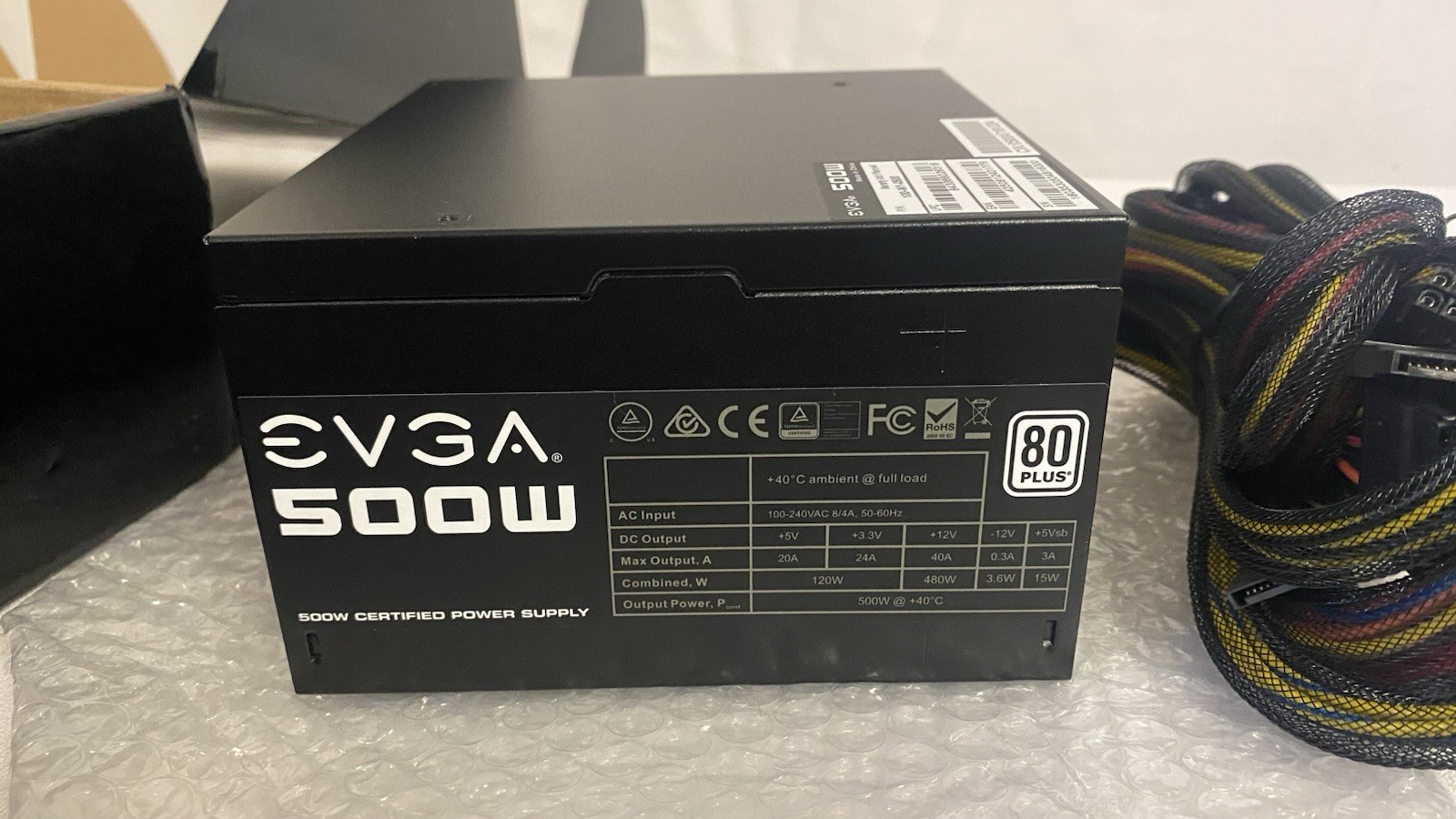 EVGA 500 W1 80Plus 500W Power Supply – 100-W1-0500-KR Brand New Fast Shipping