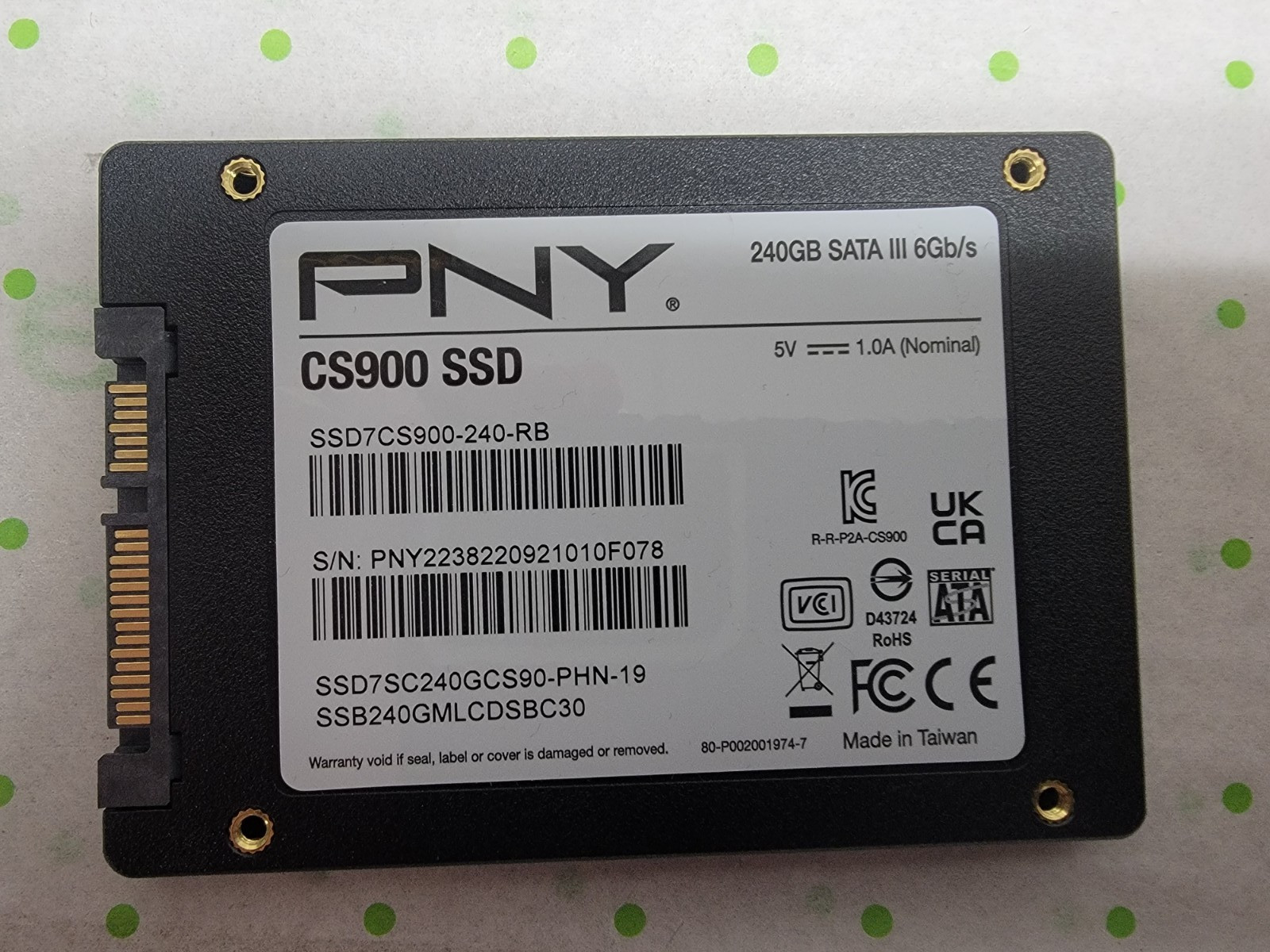 PNY CS900 SSD7CS900-240-RB 240GB 2.5″ SATA III SSD Solid State Drive