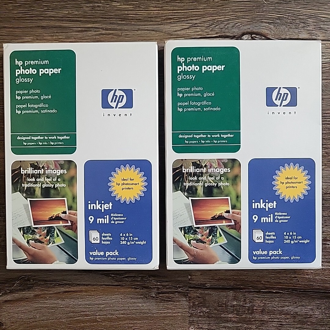 HP Premium Glossy Photo Paper 4×6 60 Sheets 10 Mil Thickness SEALED! Lot Of 2