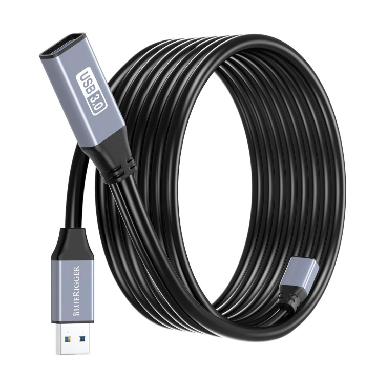 New BlueRigger USB 3.0 Extension Cable (32FT, Active, 5 Gbps, in-Wall CL3 Rated)