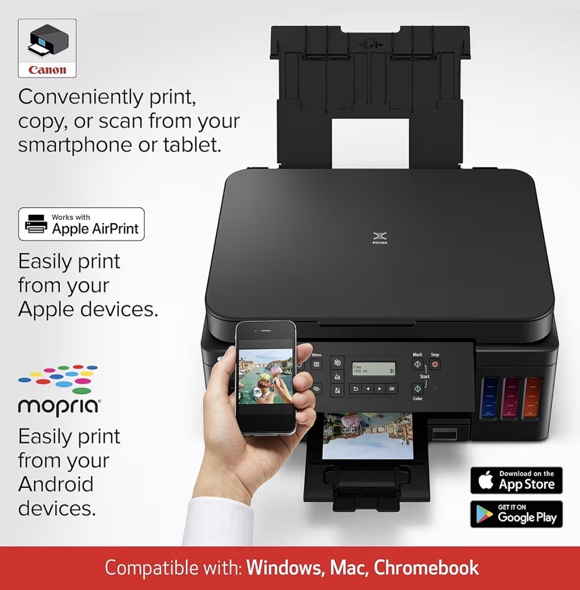 Canon PIXMA G6020 MegaTank Wireless All-In-One Printer Print Scan Copy