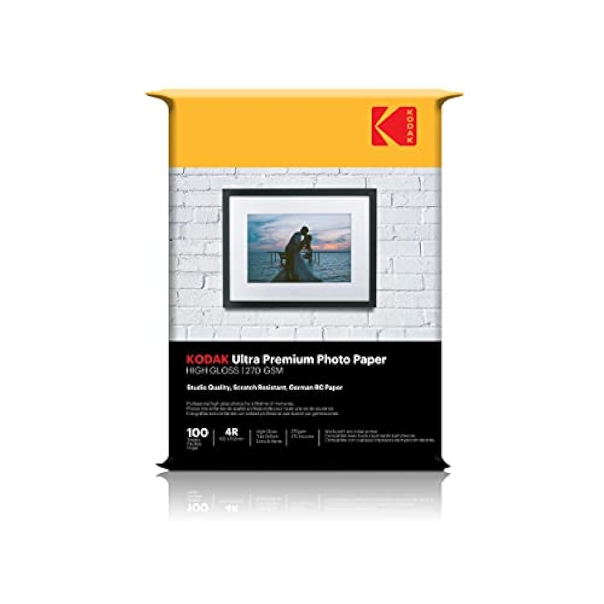 Kodak 270 GSM 4R (4×6) Glossy Photo Paper – Waterproof, Pack of 100 sheet