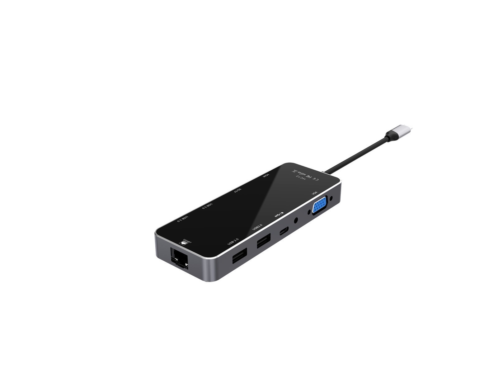 10 in 1 USB C HUB Type-C Multi USB Port HDMI VGA Adapter, SD/TF ,RJ45, 3.5mm AUX