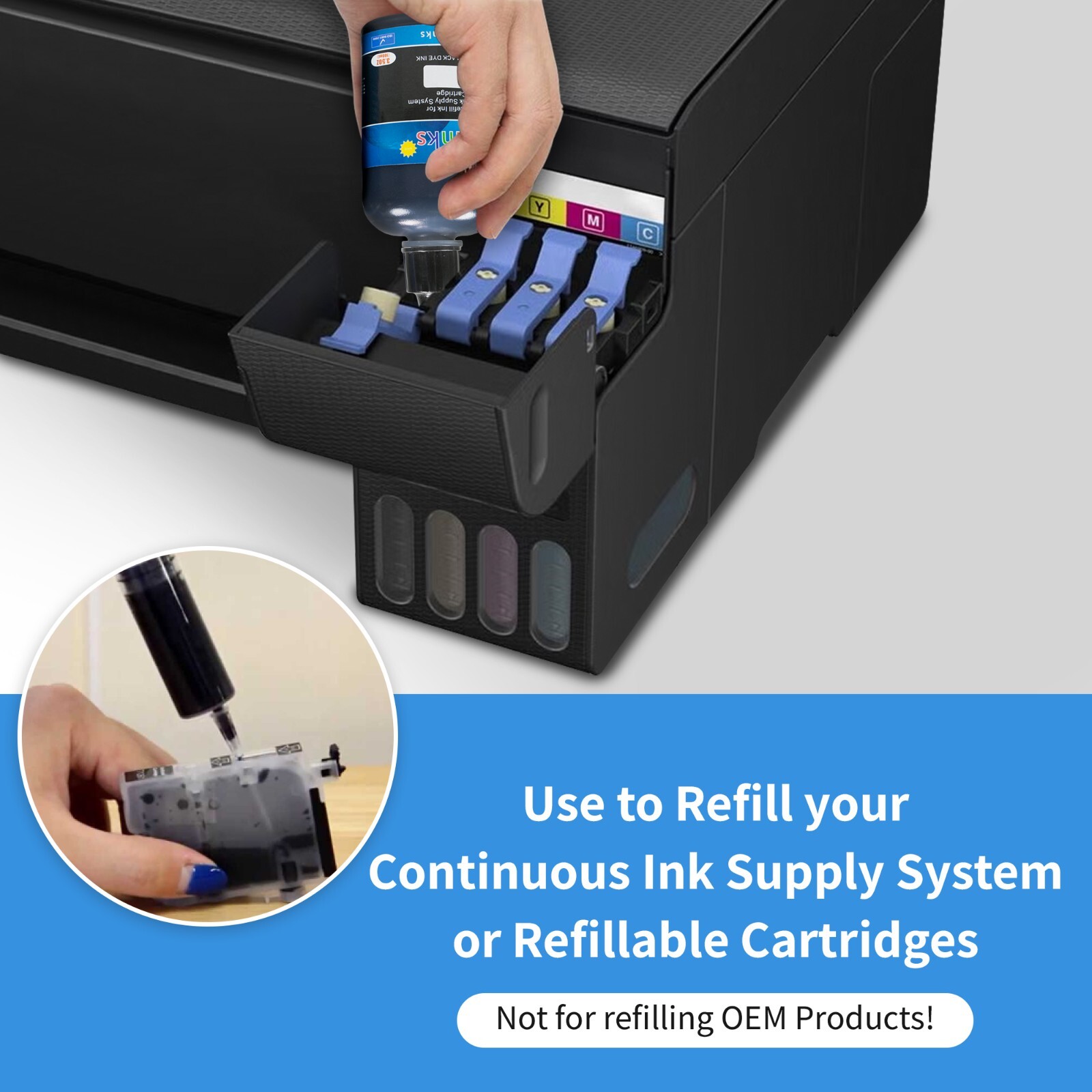 Black Ink Refill Bottle alternative for ARTISAN 50 R280 R260 R265 R270 CIS