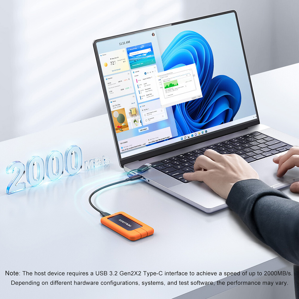 Kootion 1TB Portable SSD Up to 2000MB/s USB-C USB 3.2 Gen 2×2 External SSD High