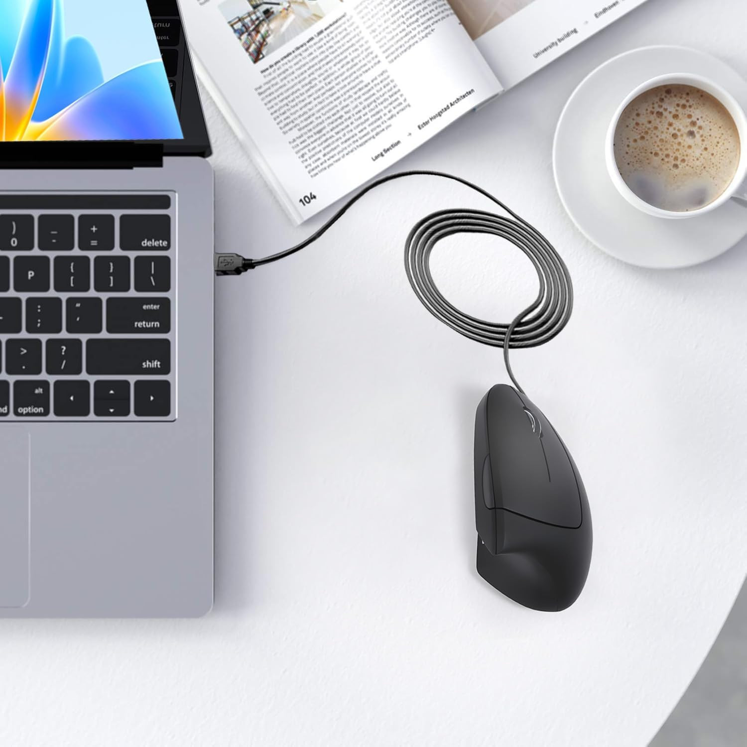 Wired Ergonomic Mouse, USB Wired Vertical Mouse with 800/1200/1600 Adjustable DP