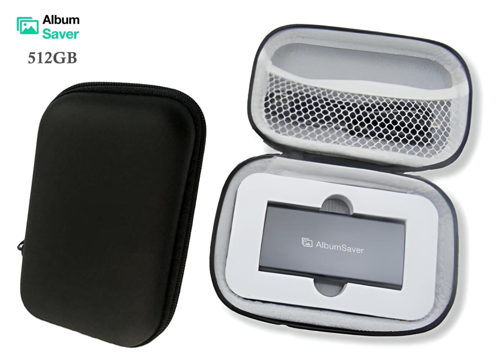 Album Saver External Solid-State Drives 512GB USB Type C- 500MB/S Super Speed