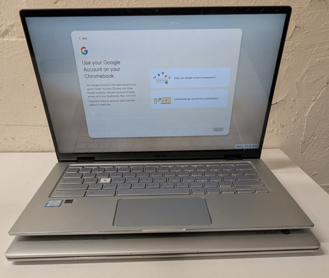 Lot of 2 Asus Chromebook Flip C434T 14″ Intel M3-8100Y 1.30GHz 4GB RAM 64GB eMMC