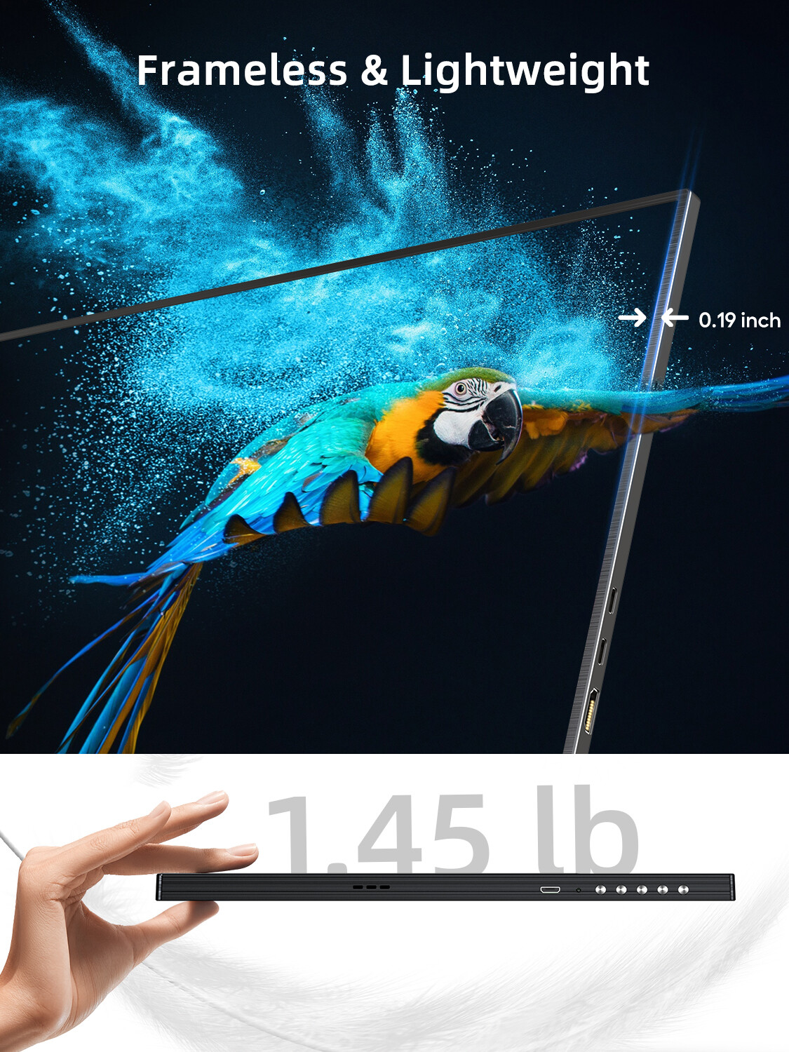 16.0″ Portable Monitor 400 cd/m² Screen USB C Display HDMI 2560*1600 QHD Used AA