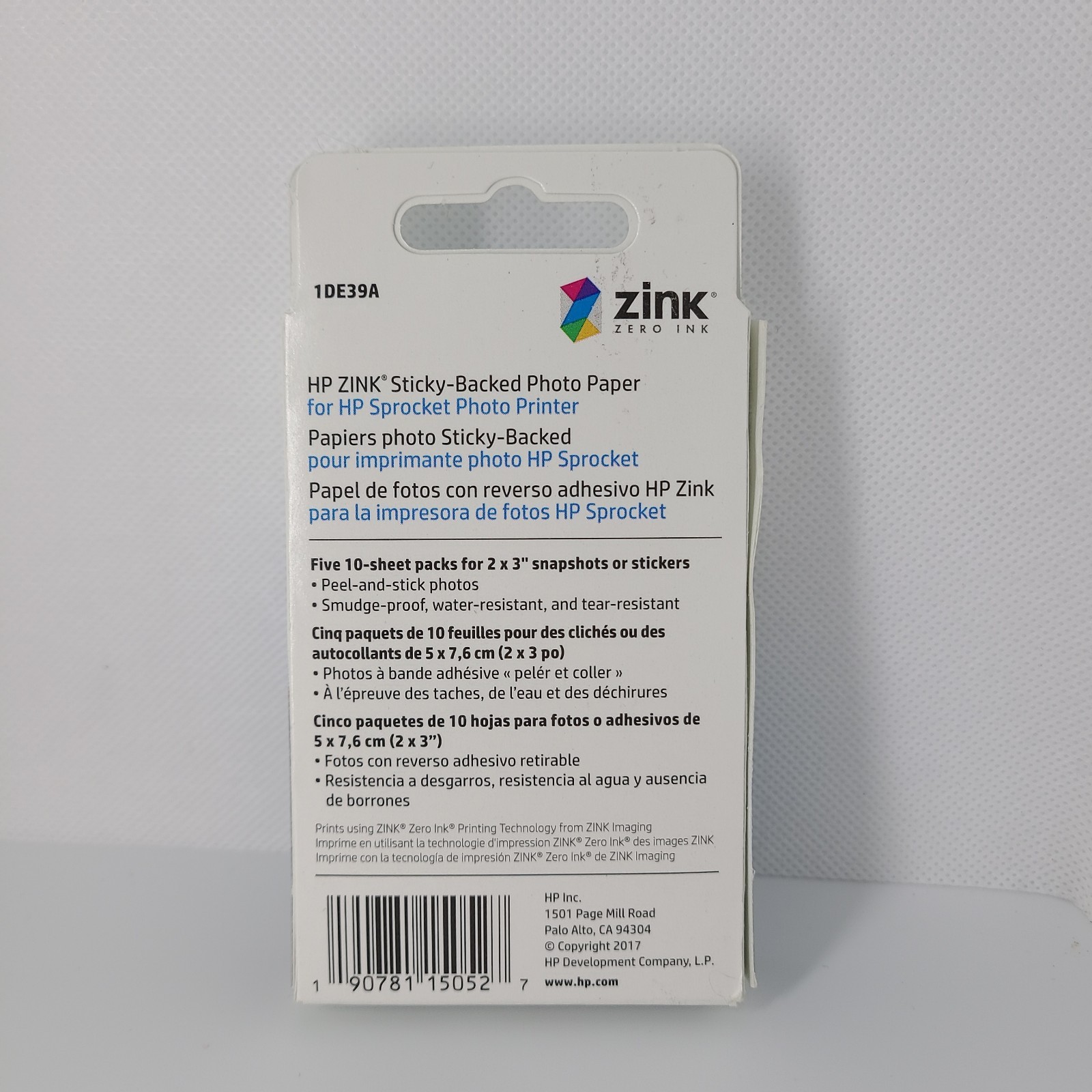 HP Sprocket Zink Photo Paper 2×3″ for HP Sprocket Photo Printers, 50 Sheets