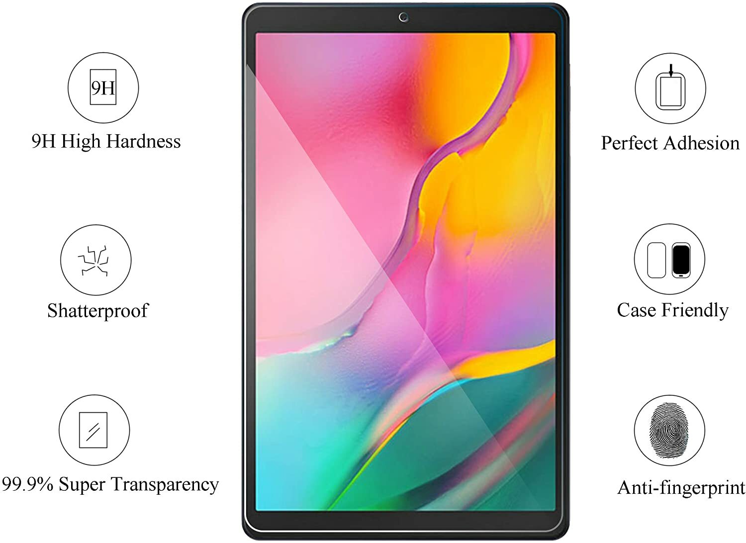 2-Pack Tempered Glass Screen Protector for Samsung Galaxy Tab A 10.1″ T510