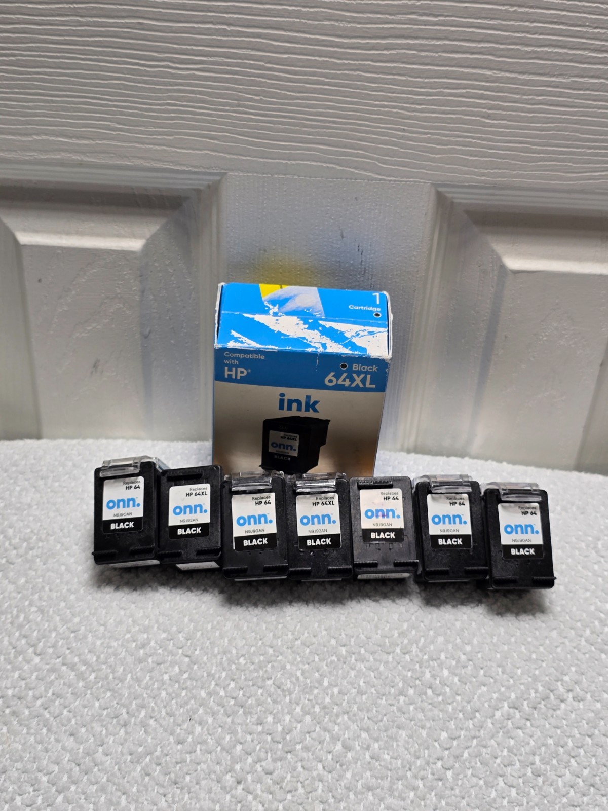 Onn N9J90AN Black Ink Catridge HP 64 64XL 681131309301 Lot of 4 Opened