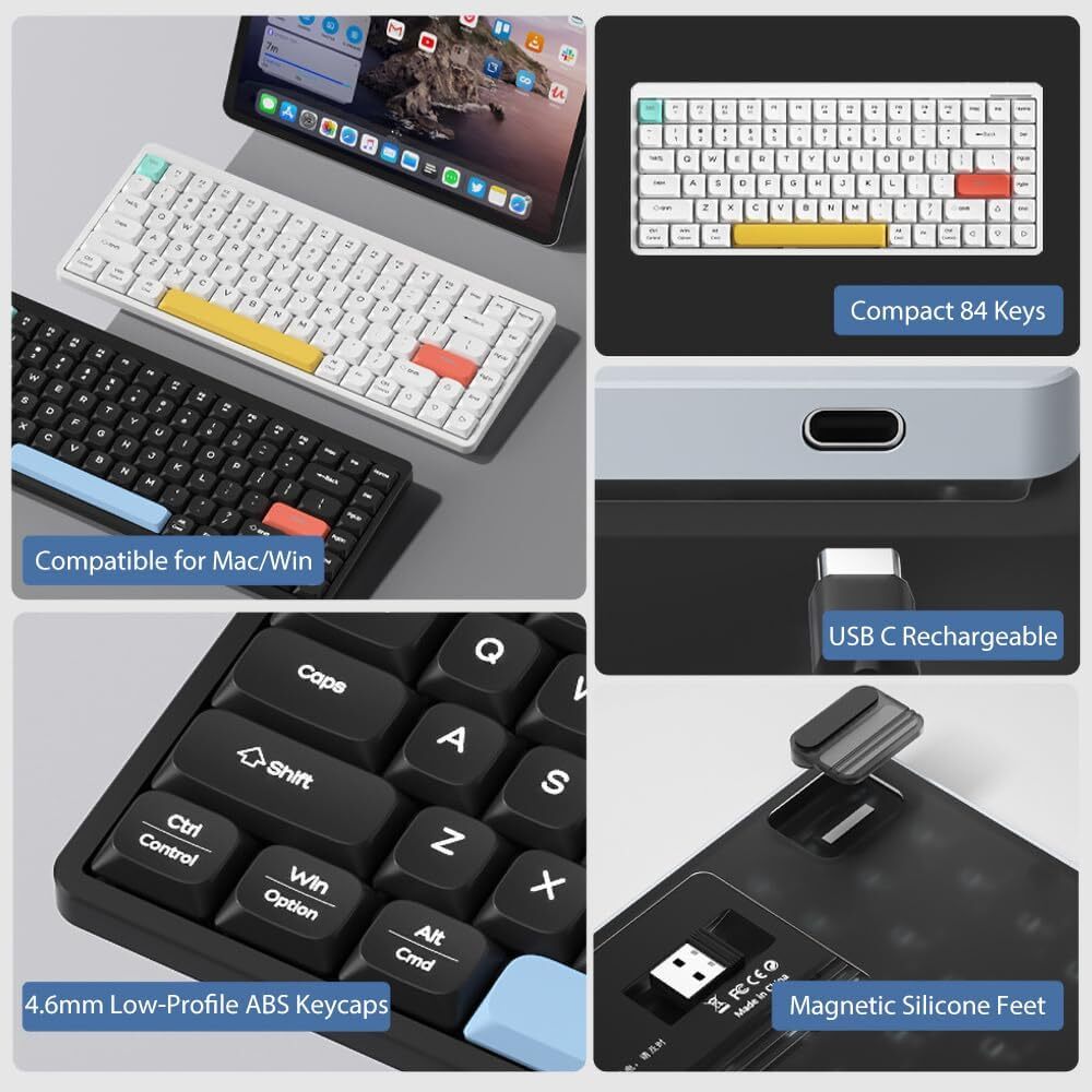 Wireless Mechanical Keyboard 2.4G/Bluetooth Ultra-Slim Low Profile Red Switch