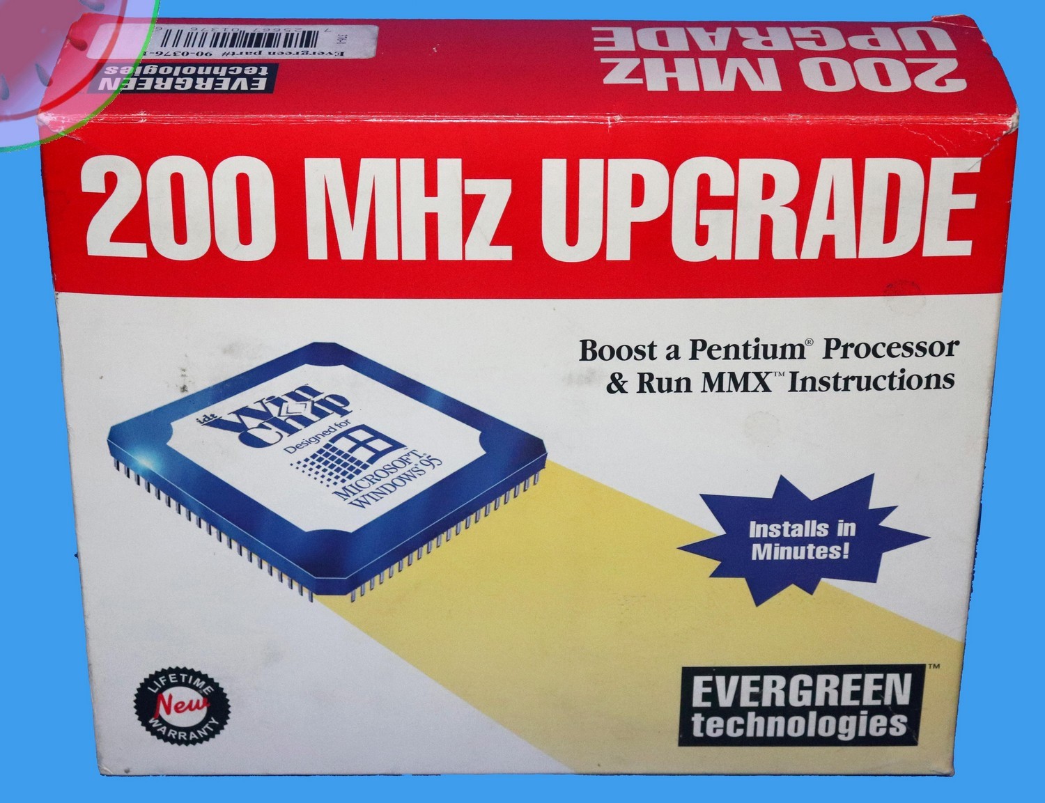 TESTED Evergreen Upgrade CPU 200MHz Socket 5 Interposer Overdrive Processor Box