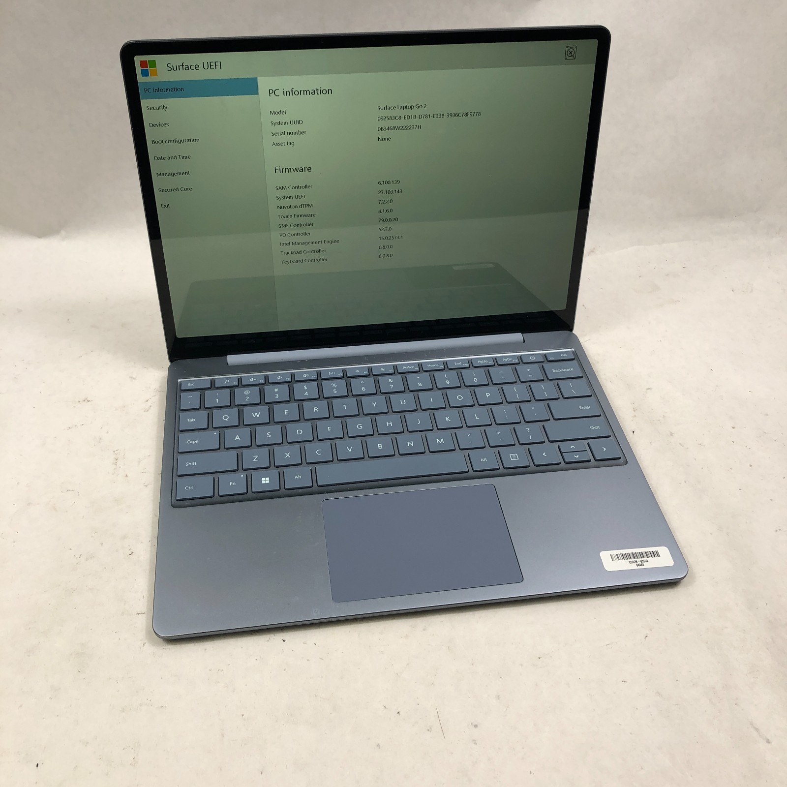 Microsoft Surface Laptop Go 2 2013 Intel Core i5-1135G7 8GB RAM 128GB SSD No OS
