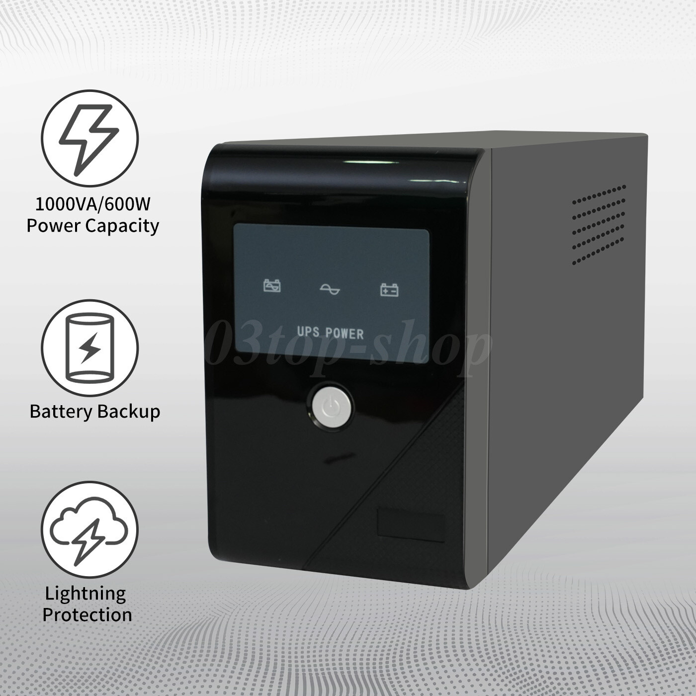 500VA/300W Battery Backup UPS Featuring 3 Outlets,Perfect for Home and Office
