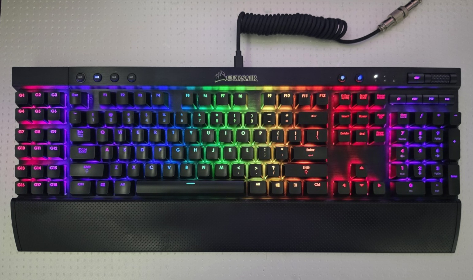 Corsair K95 RGB 18 Macro G-Key Mechanical Keyboard, USB-C & Hot-Swap Switches