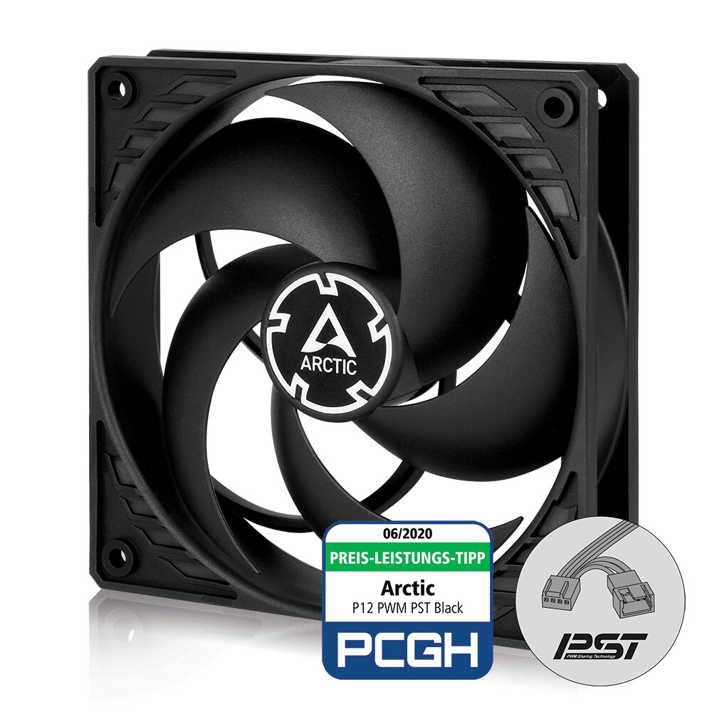 ARCTIC P12 PWM PST (Black) 120 mm Case Fan PWM Sharing Technology PST B-Stock