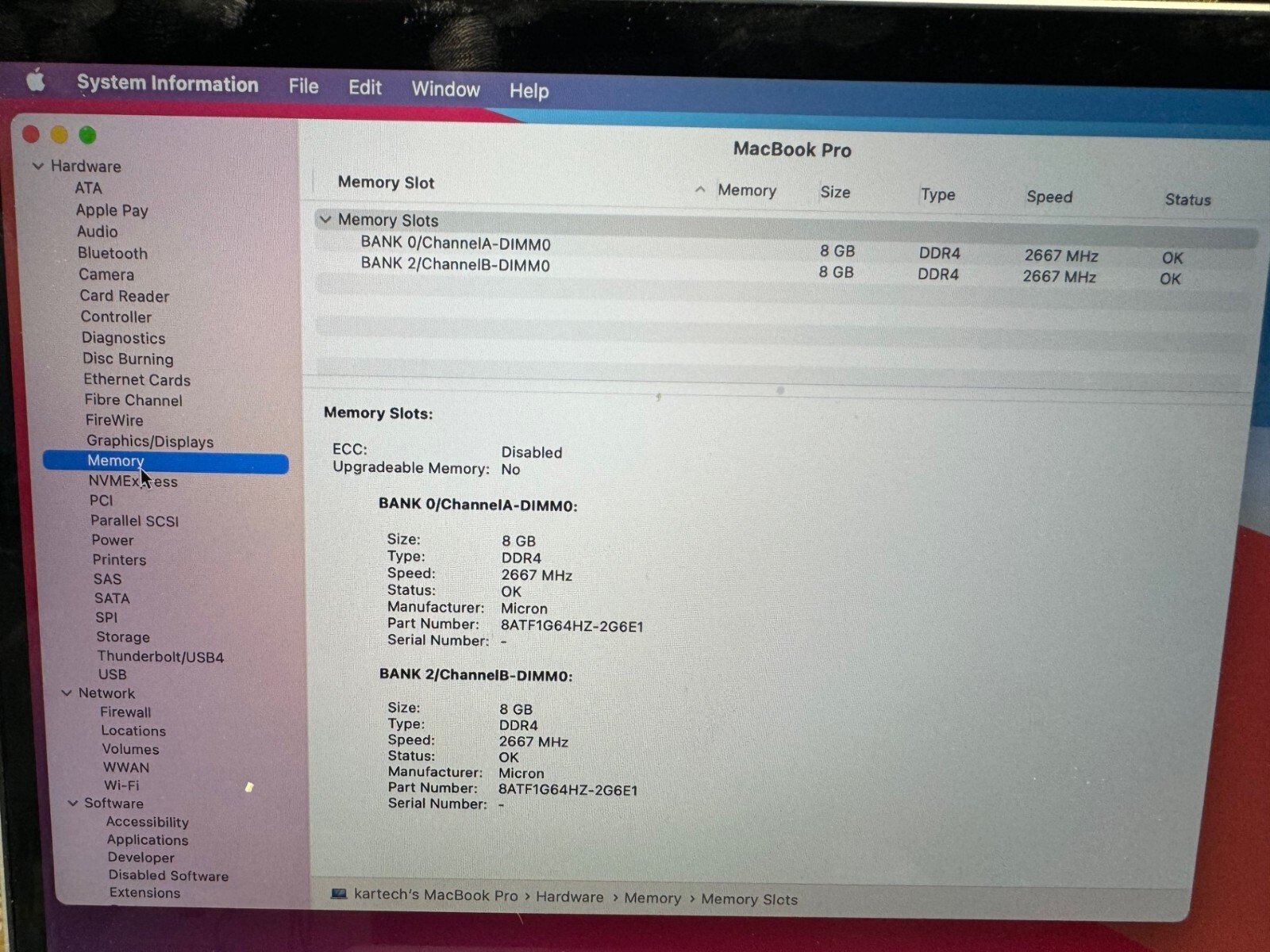 APPLE 2019 Macbook Pro A2141 16″ I7-9750H@2.60GHz 16GB/512G Pro 5300M MVVL2LL/A