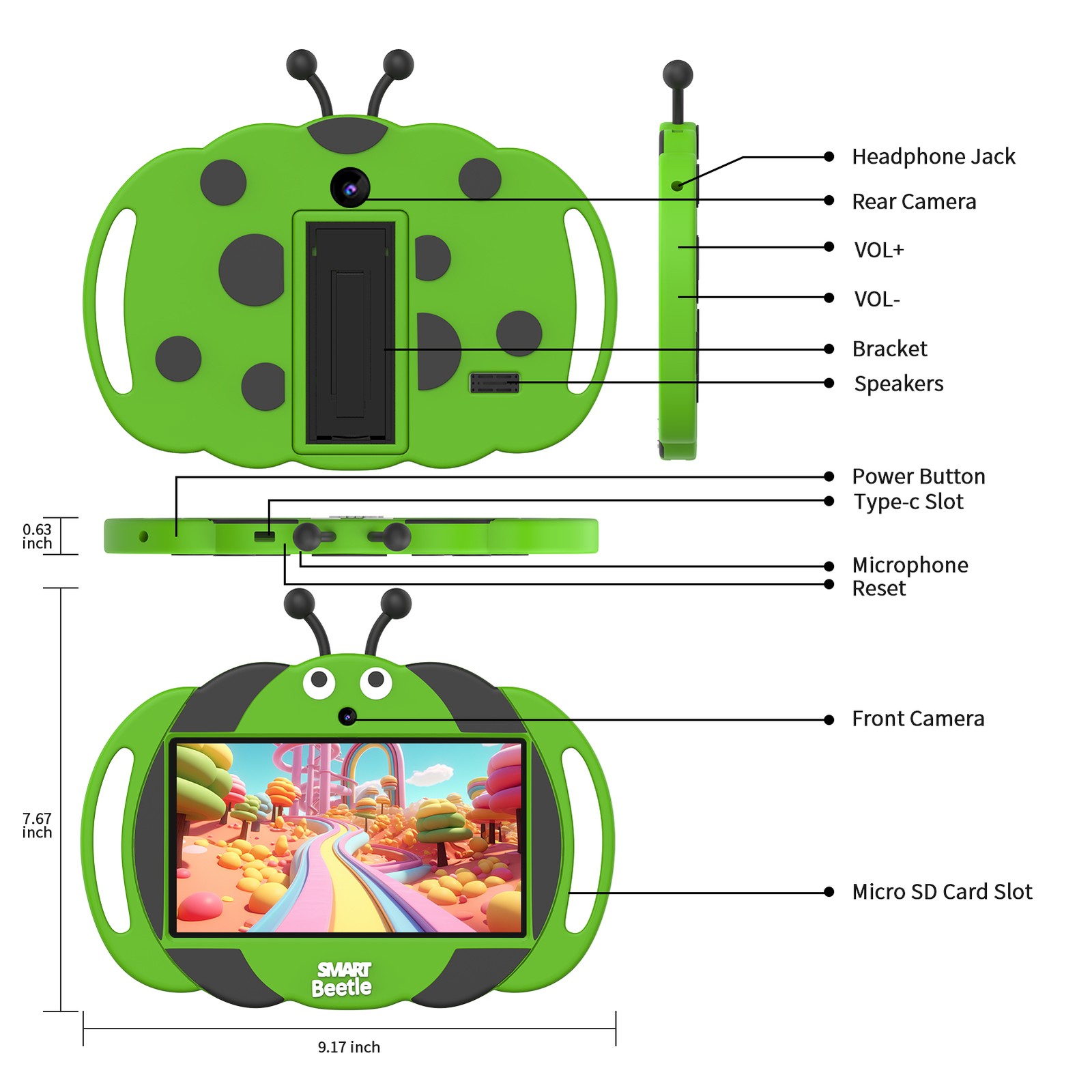 7 inch Kids Tablet PC Android Education 32GB Pad Dual Camera Quad Core Age 3-10