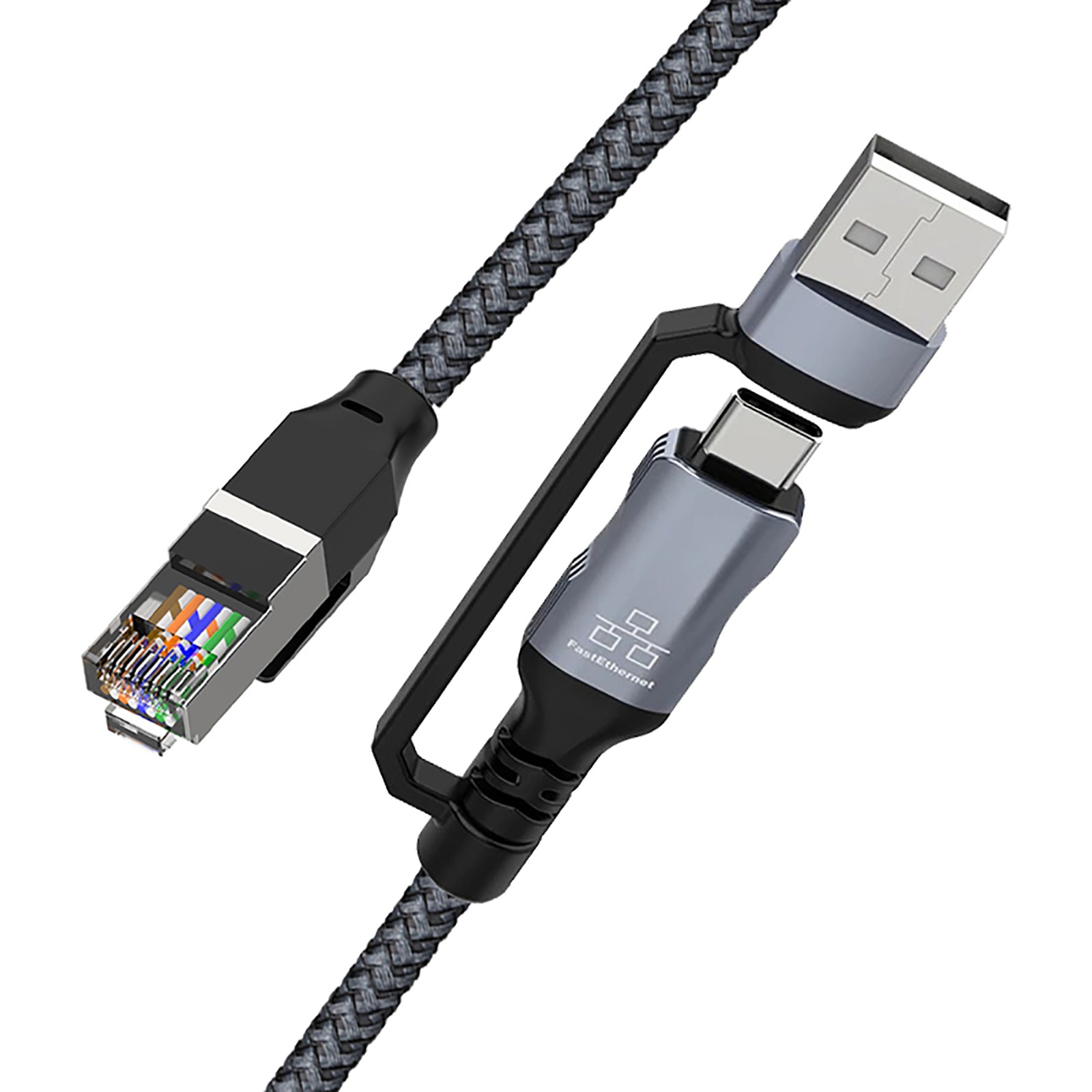 USB-C/USB-A to Ethernet Cable RJ45 / Gigabit 100/1000 Mbps LAN Network Cord US