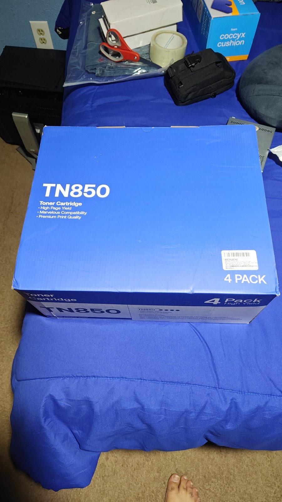 4 Pack Toner Cartridge Compatible TN850 Black High Yield- 8000 Pages Open Box