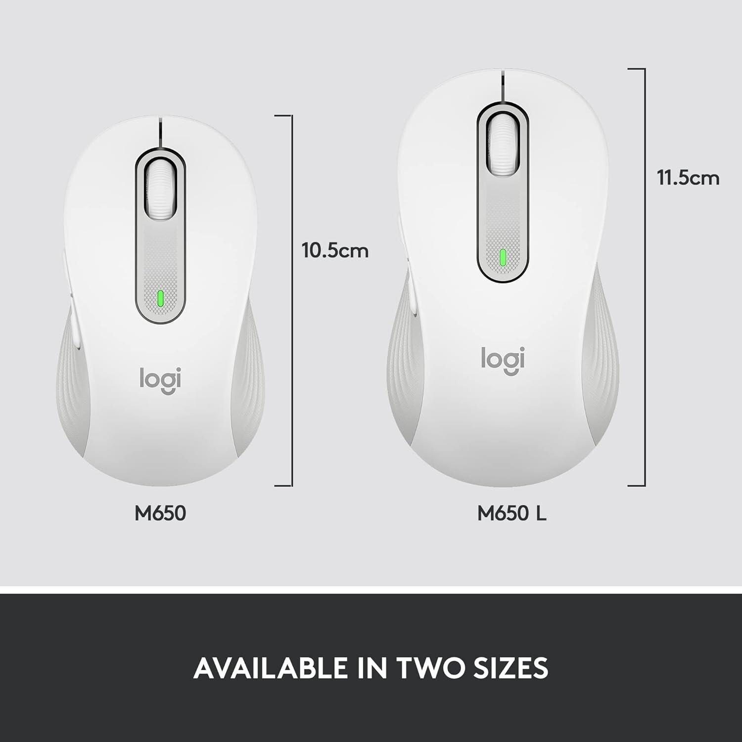 Logitech Signature M650 L for Business Wireless Mouse Bluetooth Off White