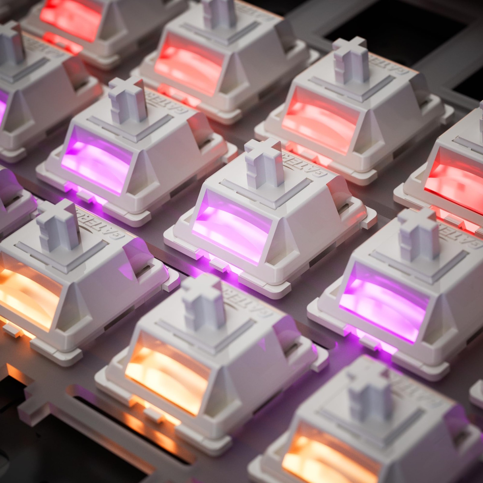 Gateron Smoothie Linear Switches RGB LED 5 Pin White 22mm Pre Lubed 108 PCS