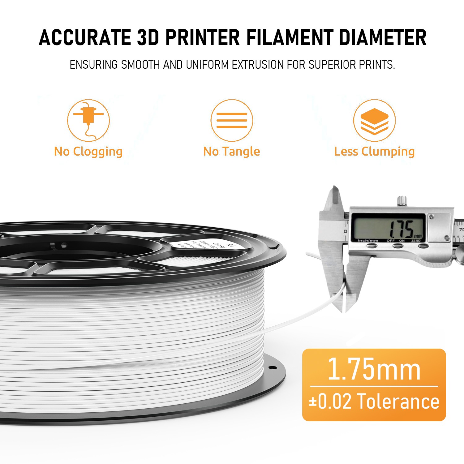 FILAZOO 5PCS 3D Printer Filament 1KG PLA 1.75mm 40-50mm/s PLA Filament Lot