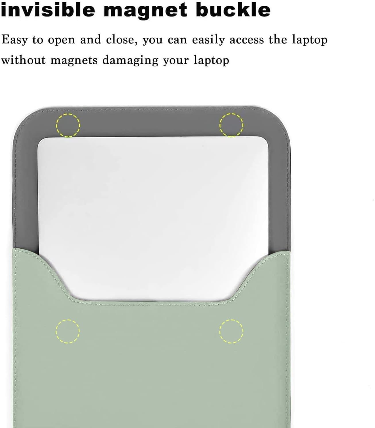 13-13.3 Inch Laptop Sleeve Case for MacBook Neo 13, Faux Suede Leather, Mint Gre