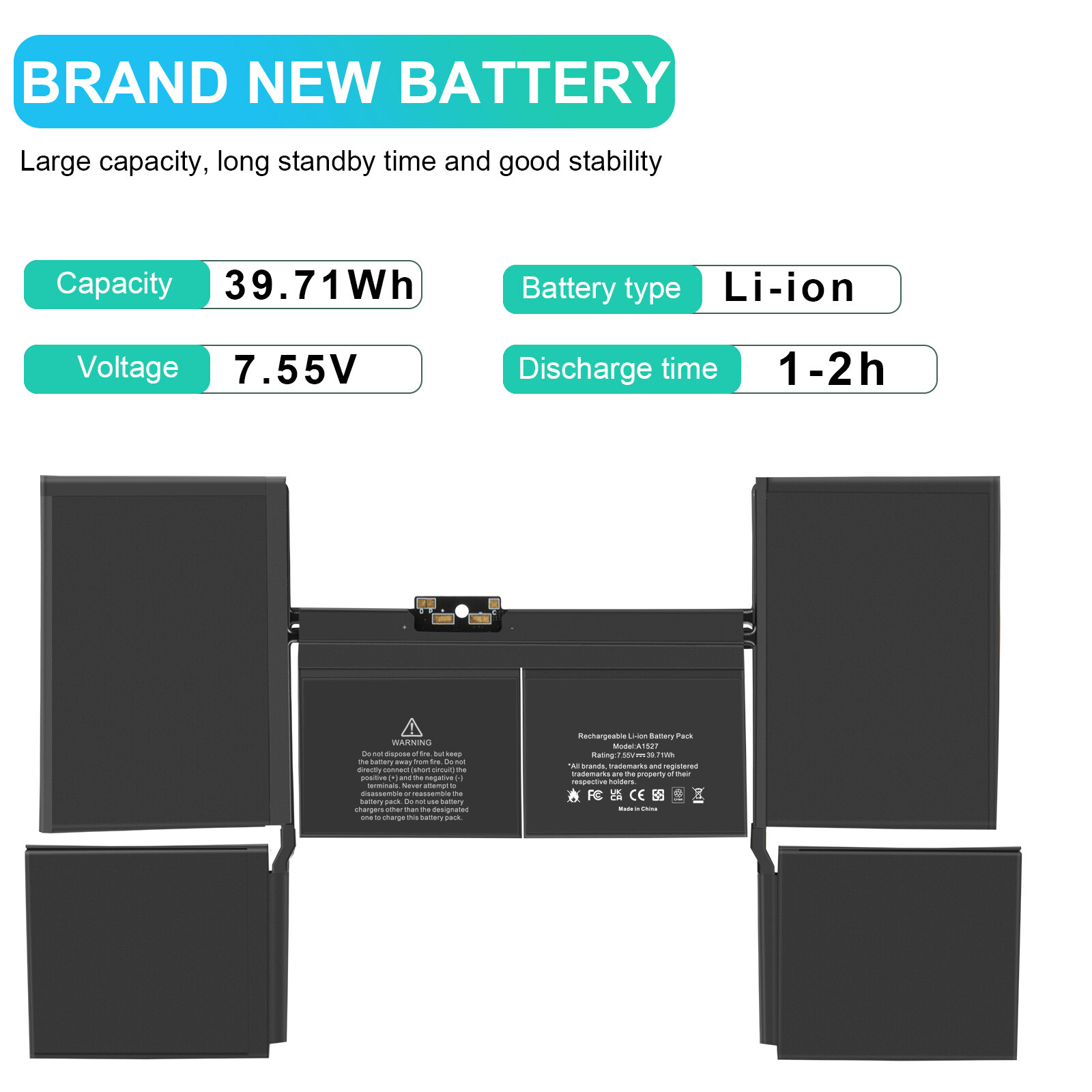 A1527 A1534 Battery for Apple MacBook Retina 12″ Early 2015 2016 Mid 2017