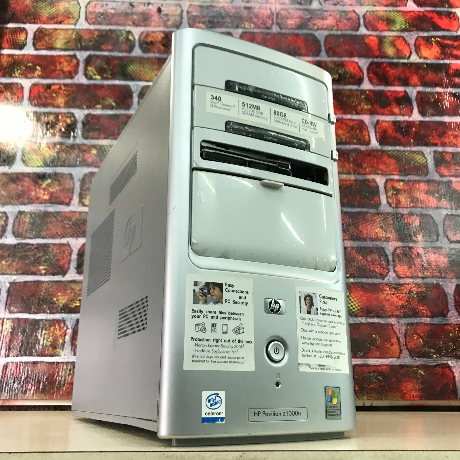 HP Pavilion a1000n PC for Retro Gaming Celeron 2.93GHz 512MB RAM (Windows XP)