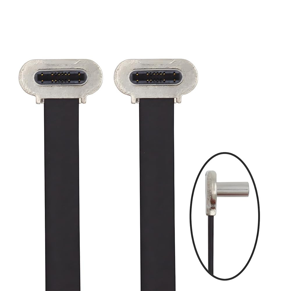 Short USB2.0 Data Cable 2.76In Ultra Slim Flat USB-C Type C to USB-C Po…