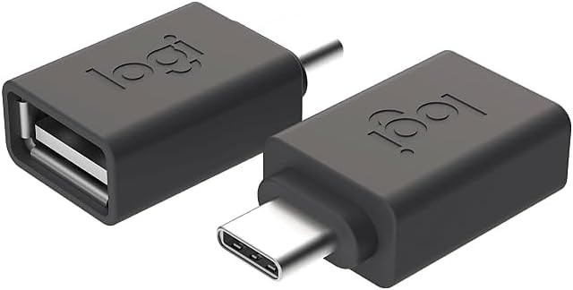 Logitech USB-C to USB-A Adapter Black USB 2.0 Laptop Tablet Phone