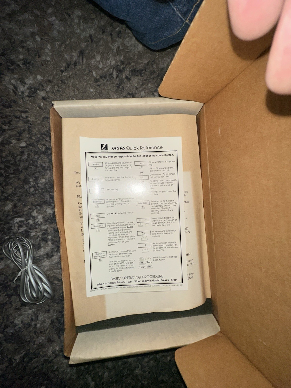 Vintage Frecom FAX96 PC Fax Modem ISA Card Complete Box DOS 5.25” Disk Manual