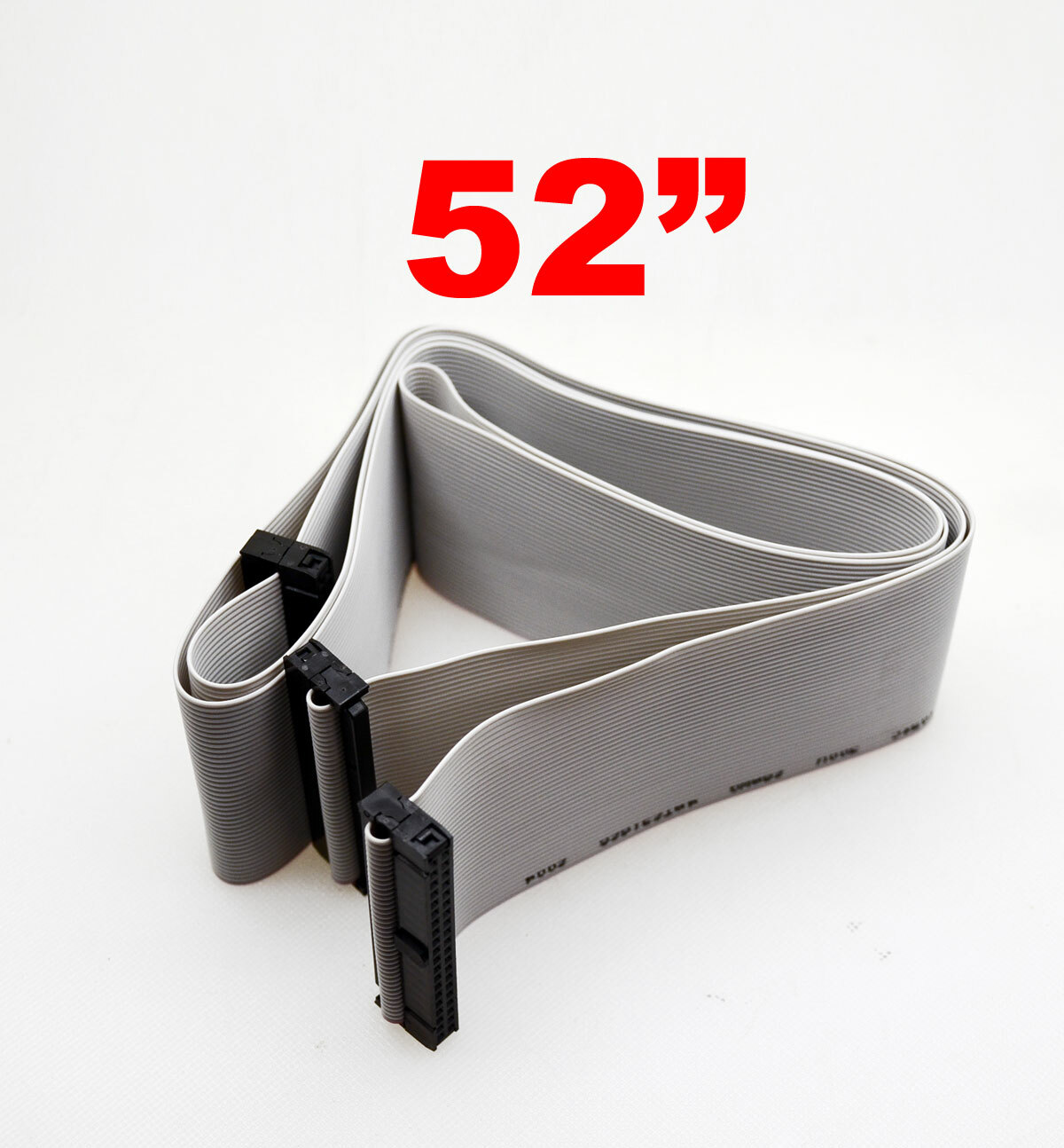 Extra Long 52 inch 40-Pin 40-Wire IDE 3-Connector Flat Ribbon Cable FI-252 NEW