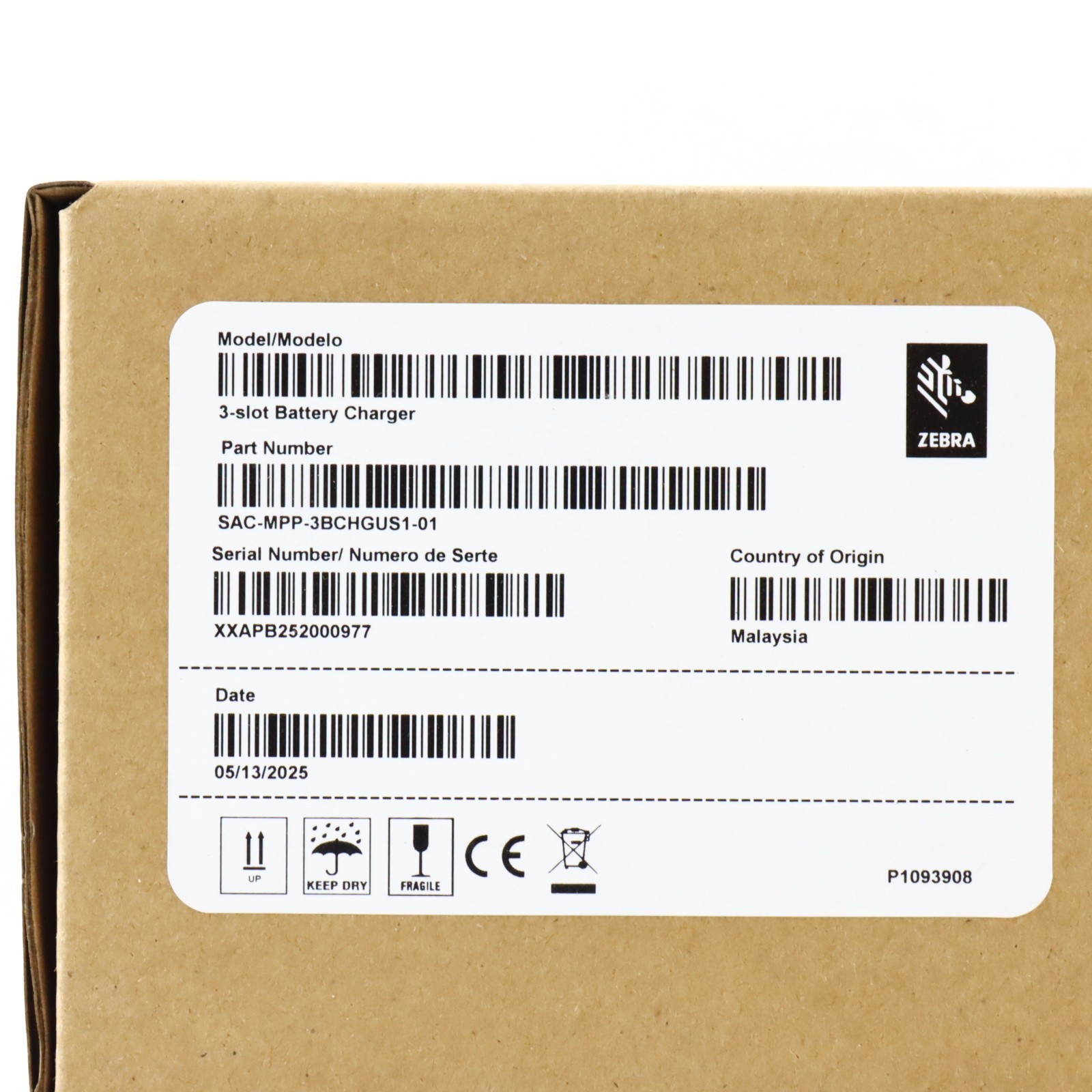 Zebra SAC-MPP-3BCHGUS1-01 3-Slot Battery Charger ZQ600 ZQ500 QLn Series OEM -NEW