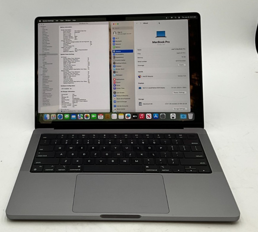 APPLE A2442 MacBook Pro 14 M1 PRO 16GB 512GB SEQUOIA N99Y96H2RW ***BATTERY