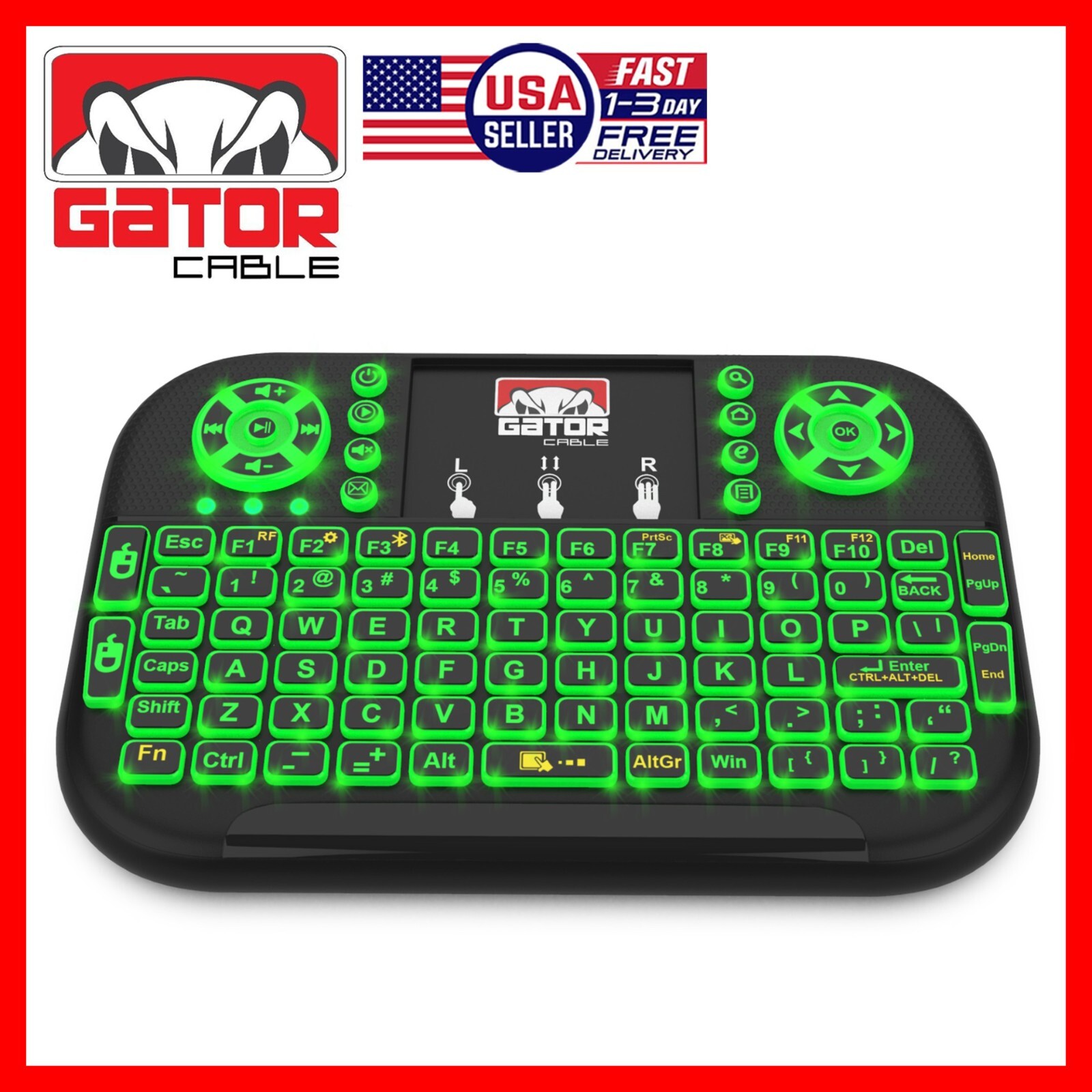 Mini Wireless Bluetooth Keyboard Remote Touchpad Smart-TV Android TV PC Backlit