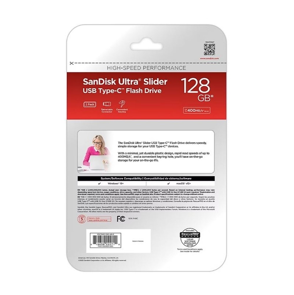 SanDisk Ultra USB 3.0 Flash Drive 128GB High Speed 2-Pack SDCZ480-128G