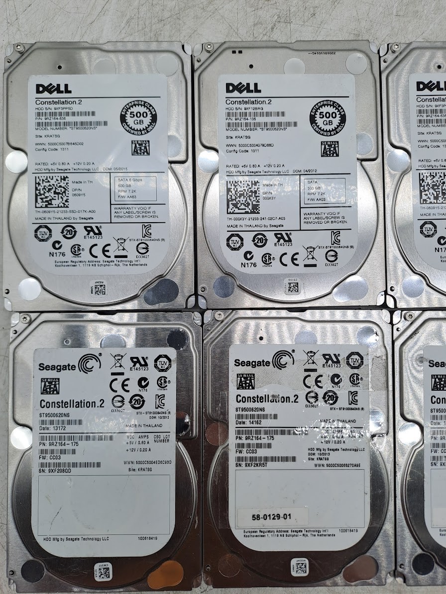 Lot of 8 500GB 2.5″ HDD SATA different Brand HDD check the description