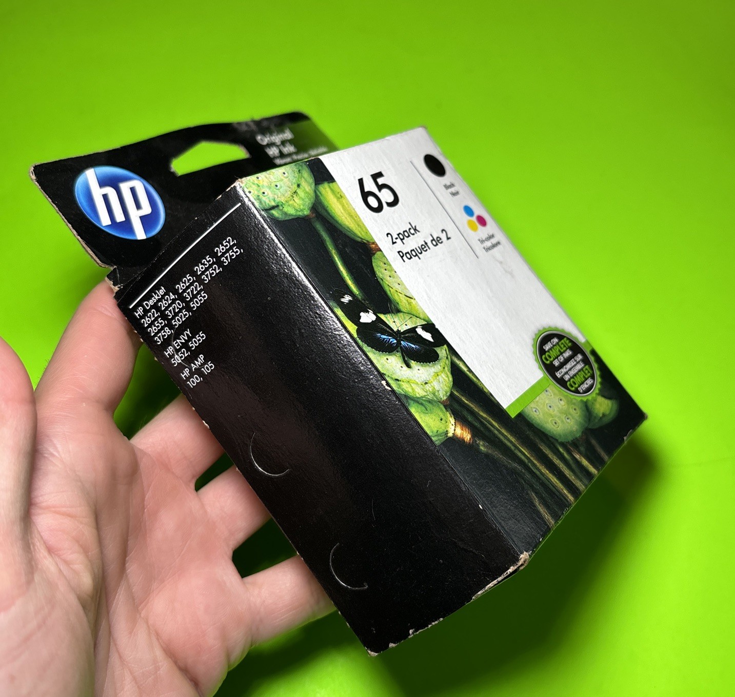 HP 65 Combo Ink Cartridges 65 Black Tri-Color BRAND NEW SEALED Exp April 2021