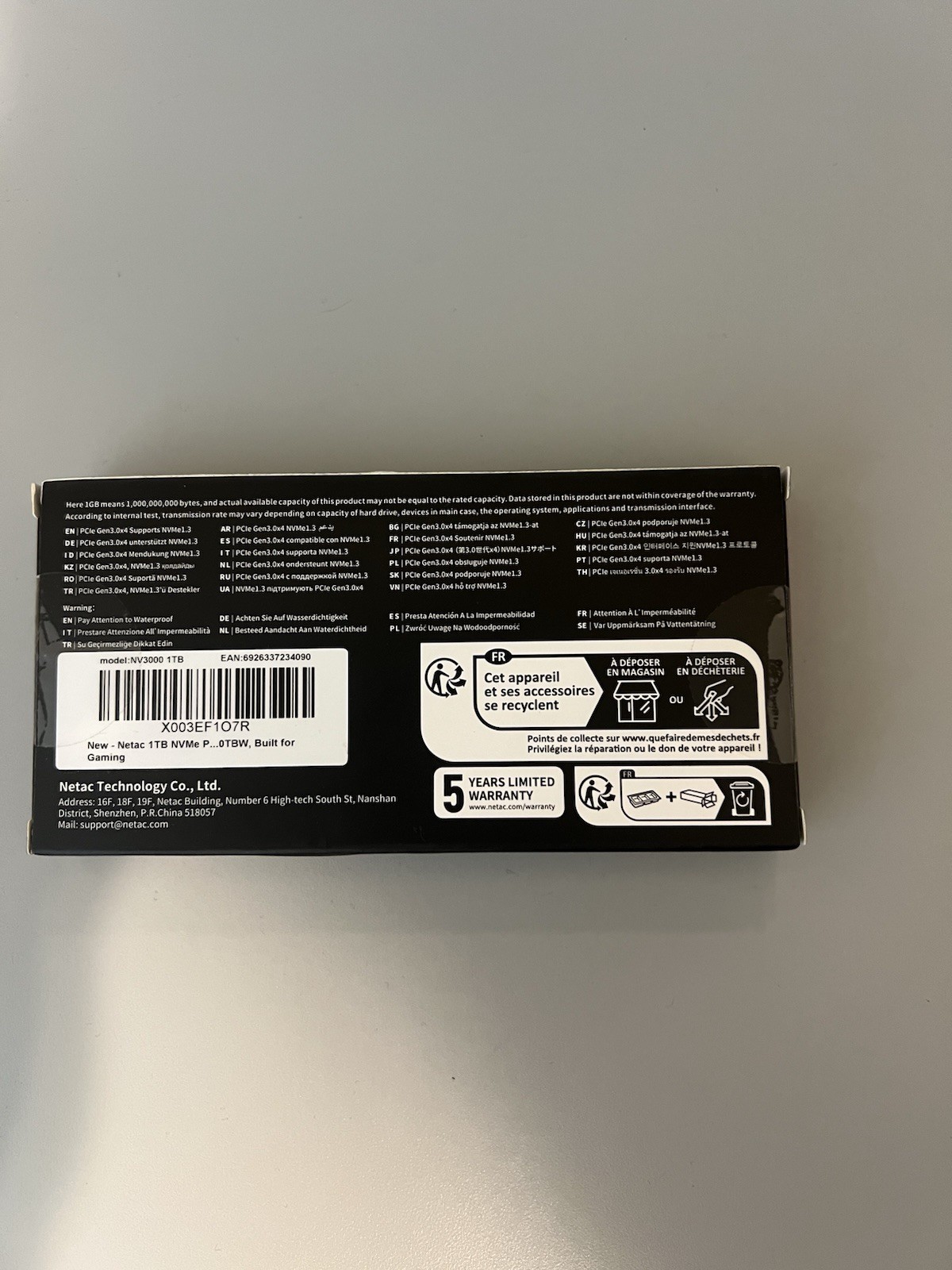 Netac NV3000 1TB Internal SSD Solid State Drive M.2 2280 PCIe3.0 NVMe 2500MB/s