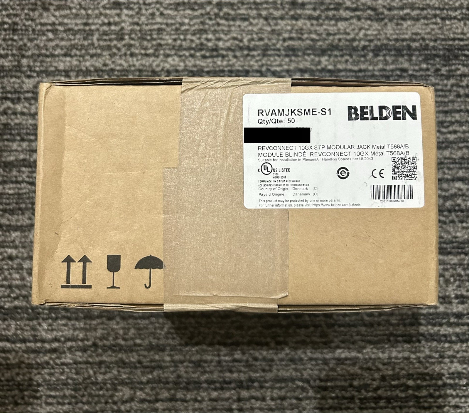 Belden RVAMJKSME-S1. CAT6A Shielded Modular Jack. Metal. T568A/B. 50 pc box