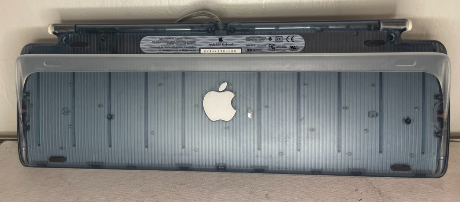 Vintage Apple Teal Blue Model M2452 USB Wired Keyboard