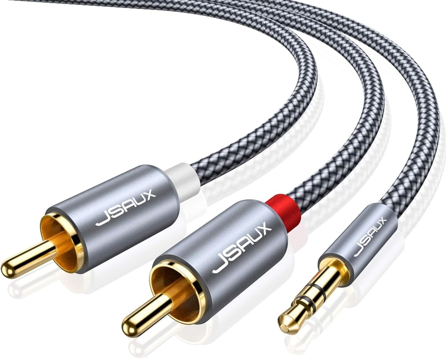 15ft Bi-Directional Aux to RCA Lead – Tangle-Free, Perfect for All Devices