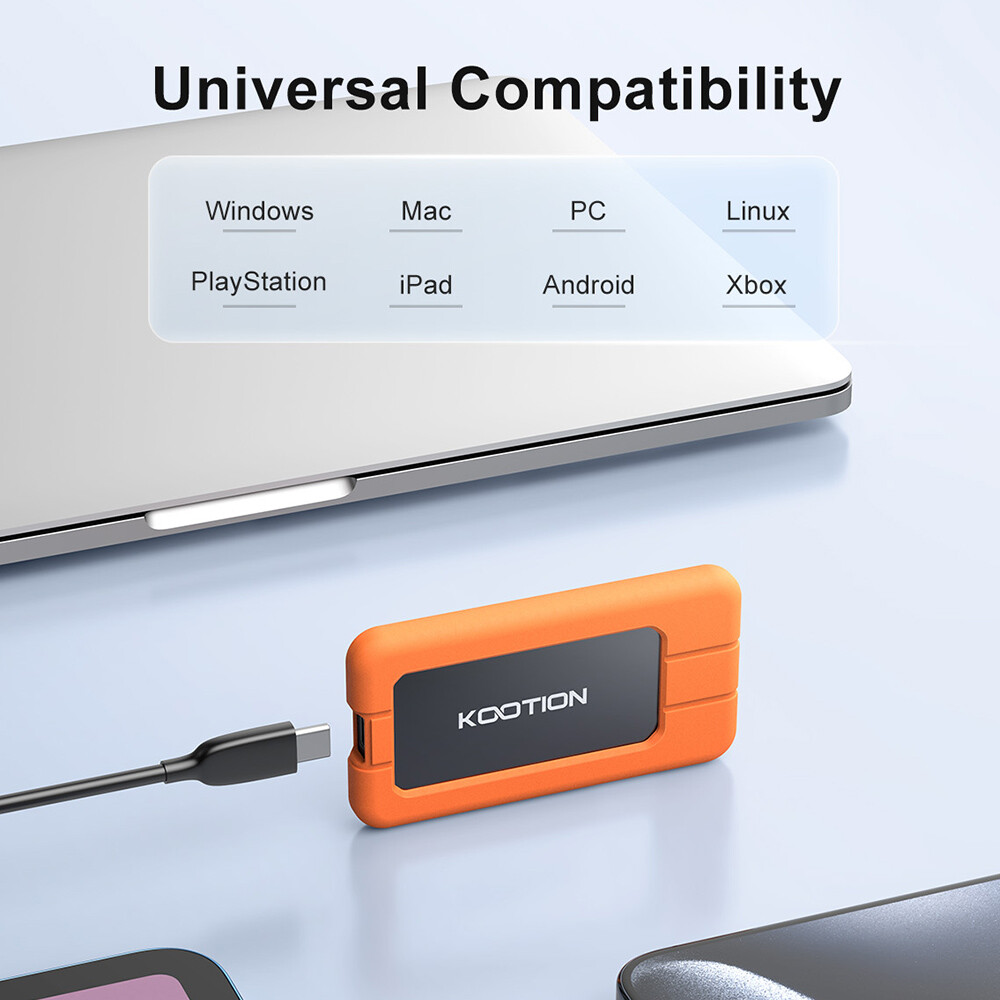 Kootion 1TB Portable SSD Up to 2000MB/s USB-C USB 3.2 Gen 2×2 External SSD High
